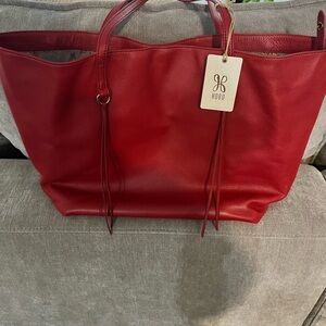 Hobo Tote red leather new with tags